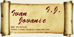 Ivan Jovanić vizit kartica